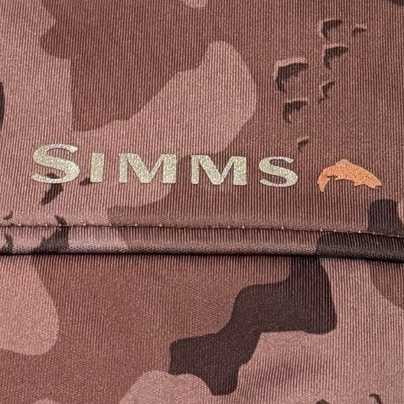 Simms Brown Ombre Camouflage Fleece Full Zip Hooded Fishing Outdoors Jacket M - Picture 7 of 11